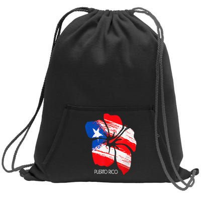 Puerto Rico Boricua Puerto Rican Flag Flower Pride Women Men Sweatshirt Cinch Pack Bag