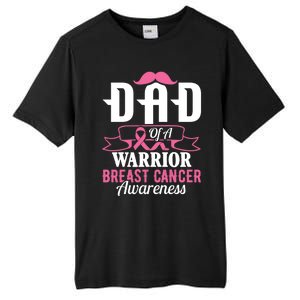 Pink Ribbon Breast Cancer Awareness Dad Of A Warrior Fight Gift Tall Fusion ChromaSoft Performance T-Shirt