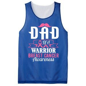 Pink Ribbon Breast Cancer Awareness Dad Of A Warrior Fight Gift Mesh Reversible Basketball Jersey Tank