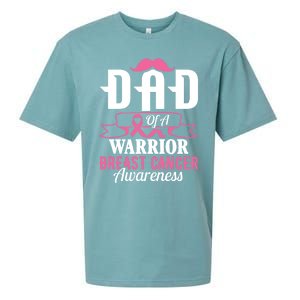 Pink Ribbon Breast Cancer Awareness Dad Of A Warrior Fight Gift Sueded Cloud Jersey T-Shirt