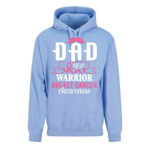 Pink Ribbon Breast Cancer Awareness Dad Of A Warrior Fight Gift Unisex Surf Hoodie