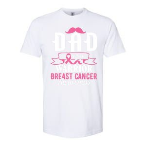 Pink Ribbon Breast Cancer Awareness Dad Of A Warrior Fight Gift Softstyle CVC T-Shirt