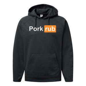 Pork Rub Bbq Smoker Lover Funny Barbecue Performance Fleece Hoodie