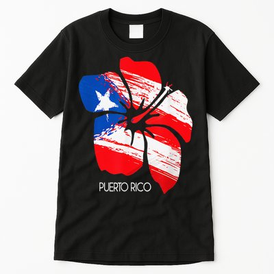 Puerto Rico Boricua Puerto Rican Flag Flower Pride Tall T-Shirt