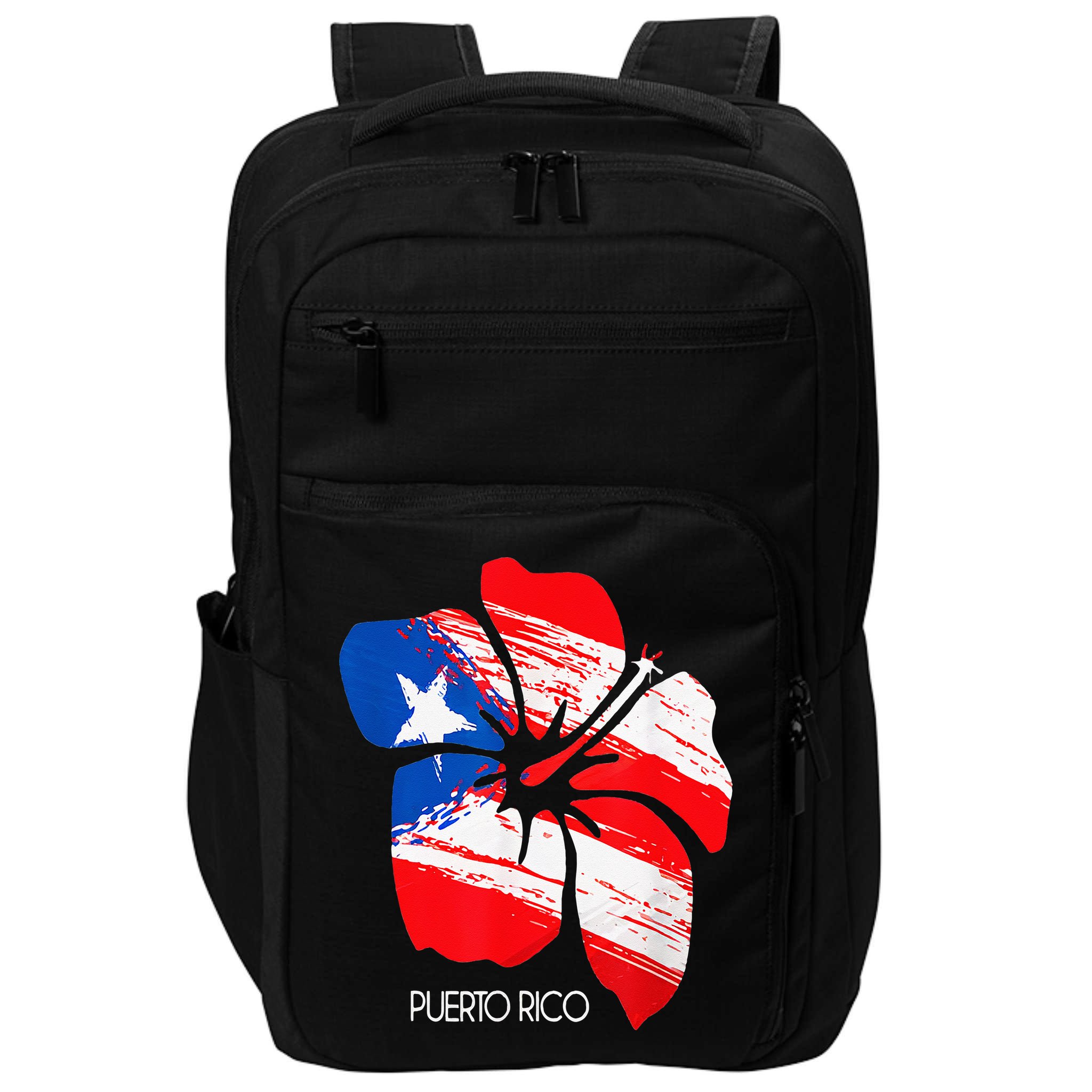 Puerto Rico Boricua Puerto Rican Flag Flower Pride Impact Tech Backpack