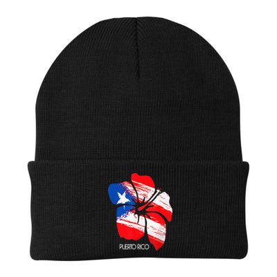 Puerto Rico Boricua Puerto Rican Flag Flower Pride Beanie
