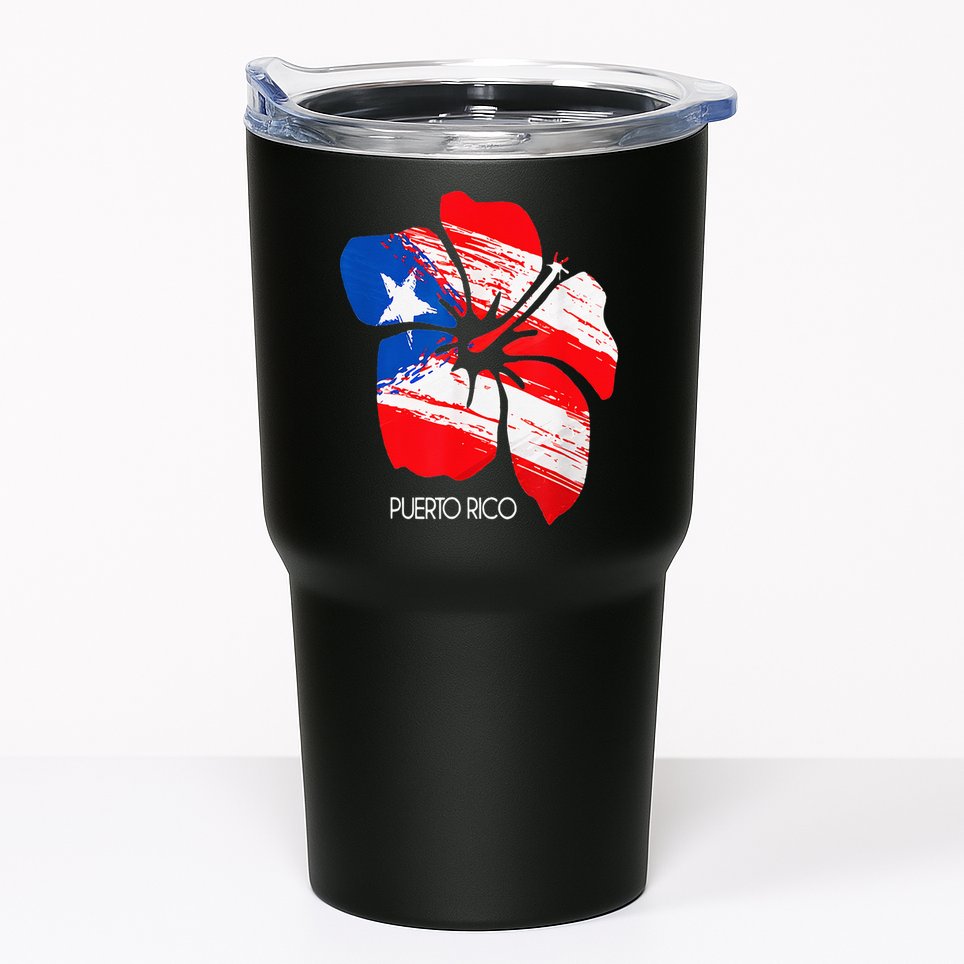 Puerto Rico Boricua Puerto Rican Flag Flower Pride Tumbler