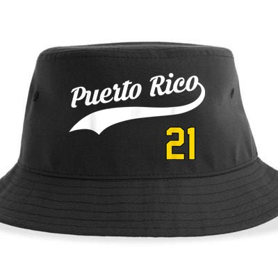 Puerto Rico Baseball 21 For Santurce Baseball Fans Sustainable Bucket Hat