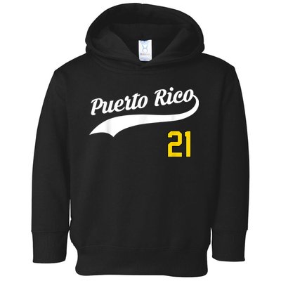 Puerto Rico Baseball 21 For Santurce Baseball Fans Toddler Hoodie