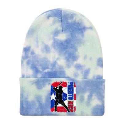 Puerto Rico Baseball 21 For Santurce Baseball Fans Tie Dye 12in Knit Beanie