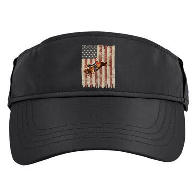 Patriotic Rodeo Bull Rider American Flag Western Cowboys Adult Drive Performance Visor