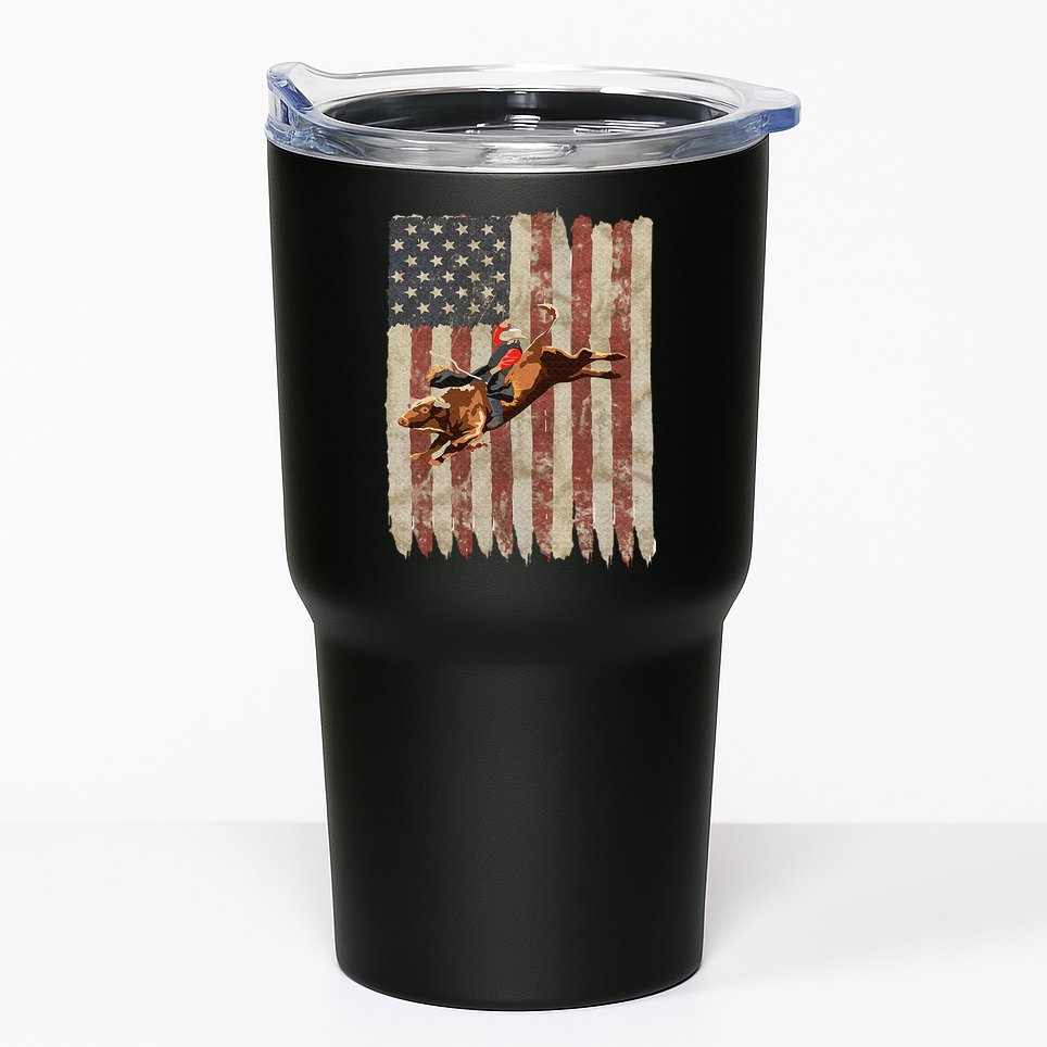 Patriotic Rodeo Bull Rider American Flag Western Cowboys Tumbler