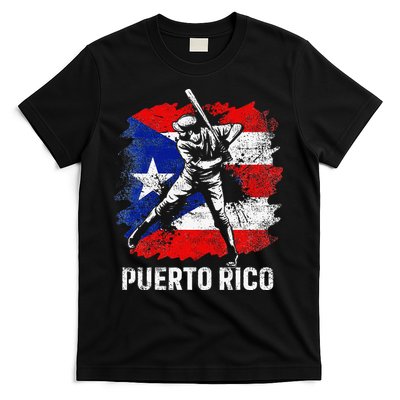 Puerto Rican Baseball Player Puerto Rico Flag Baseball Fans T-Shirt