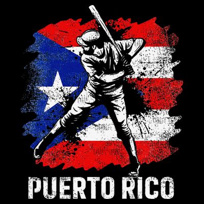 Puerto Rican Baseball Player Puerto Rico Flag Baseball Fans T-Shirt