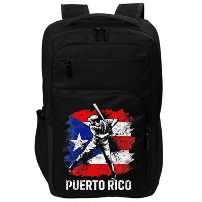 Puerto Rican Baseball Player Puerto Rico Flag Baseball Fans Impact Tech Backpack