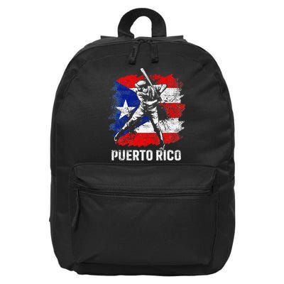 Puerto Rican Baseball Player Puerto Rico Flag Baseball Fans 16 in Basic Backpack