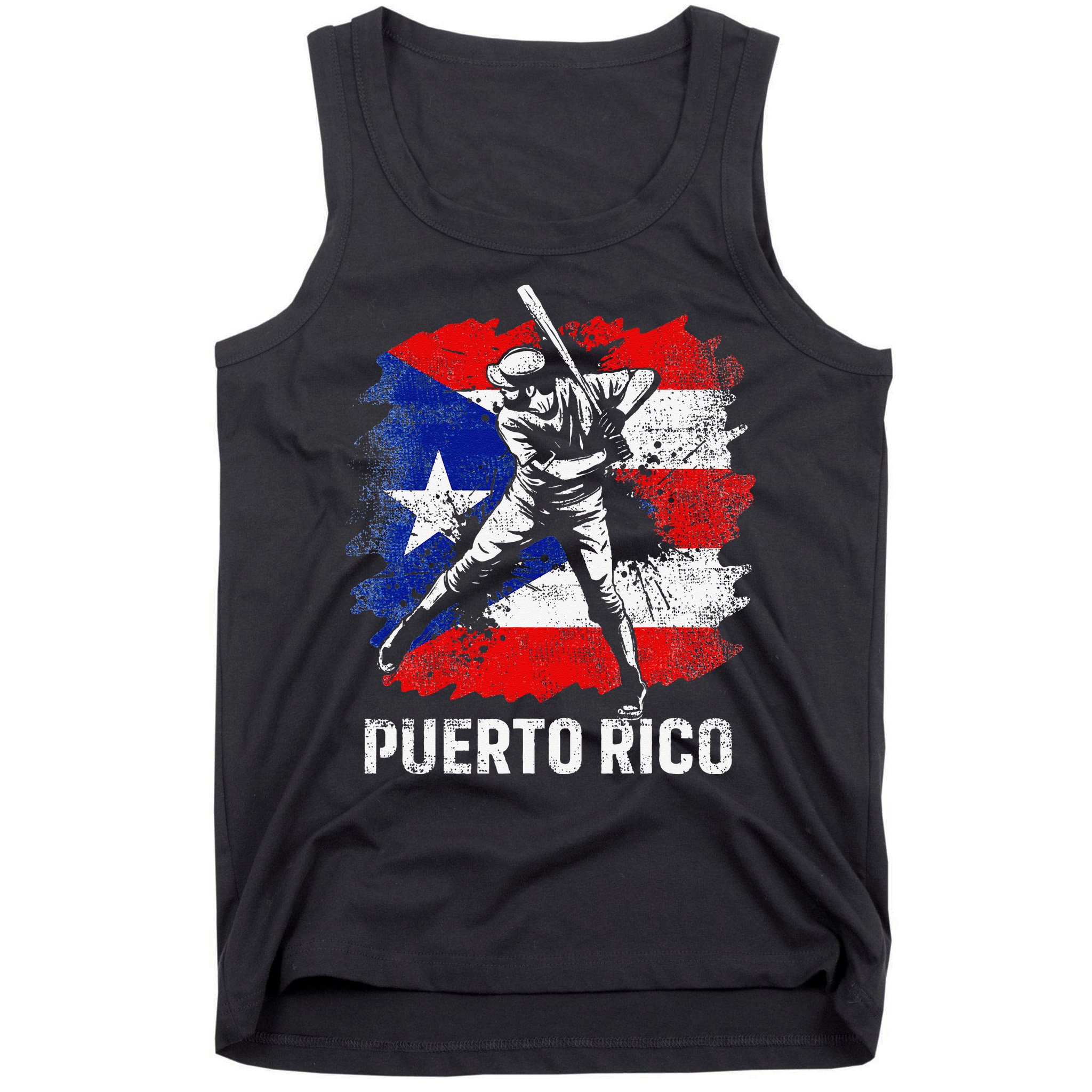 Puerto Rican Baseball Player Puerto Rico Flag Baseball Fans Tank Top