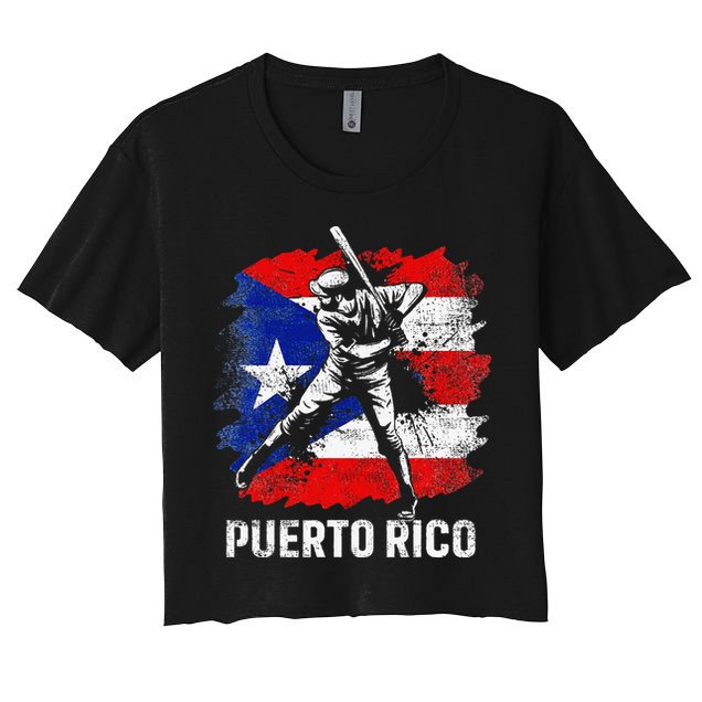 Puerto Rican Baseball Player Puerto Rico Flag Baseball Fans Crop Top