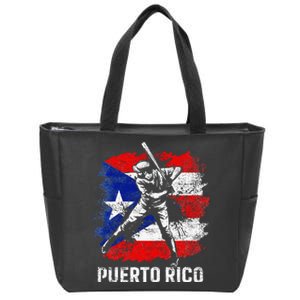 Puerto Rican Baseball Player Puerto Rico Flag Baseball Fans Zip Tote Bag