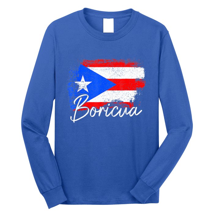 Puerto Rico Boricua Vintage Puerto Rican Flag Pride Long Sleeve Shirt