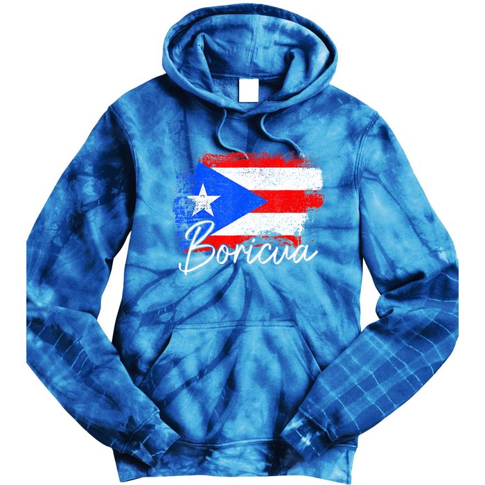 Puerto Rico Boricua Vintage Puerto Rican Flag Pride Tie Dye Hoodie