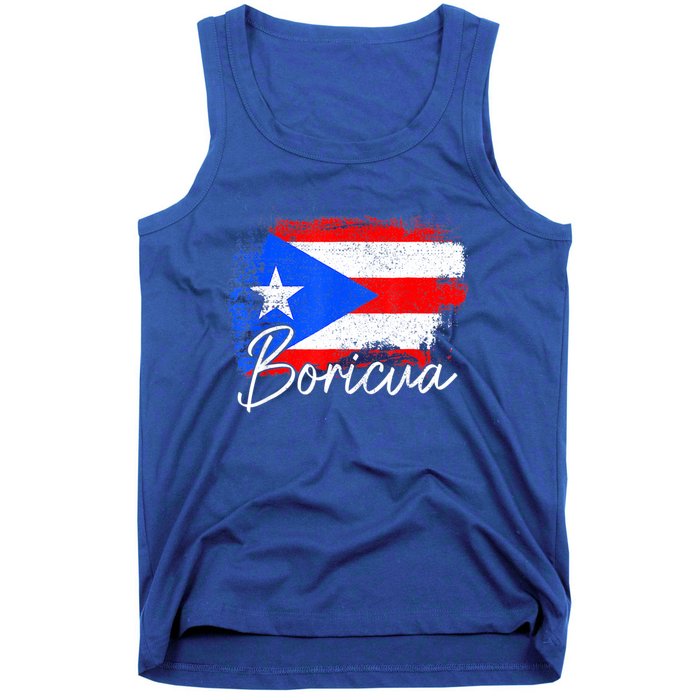 Puerto Rico Boricua Vintage Puerto Rican Flag Pride Tank Top