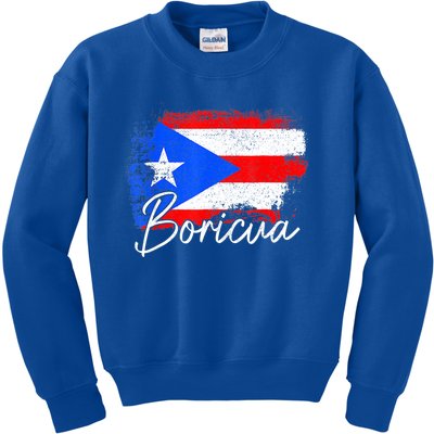 Puerto Rico Boricua Vintage Puerto Rican Flag Pride Kids Sweatshirt