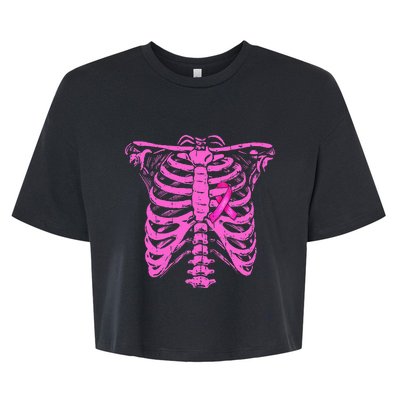 P.I.N.K. Ribbon Breast Cancer Awareness Halloween Bella+Canvas Jersey Crop Tee