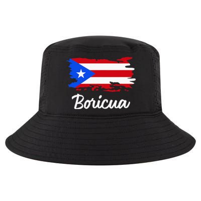 Puerto Rico Boricua Vintage Puerto Rican Flag  Cool Comfort Performance Bucket Hat