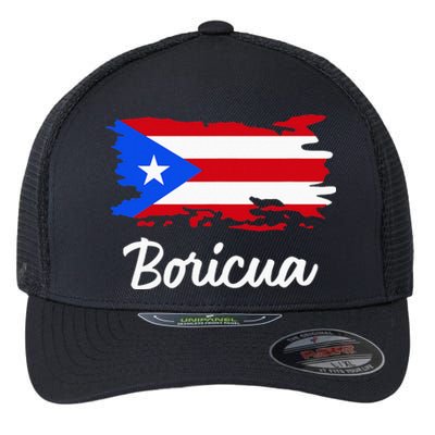 Puerto Rico Boricua Vintage Puerto Rican Flag  Flexfit Unipanel Trucker Cap