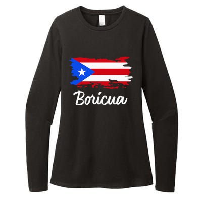 Puerto Rico Boricua Vintage Puerto Rican Flag  Womens CVC Long Sleeve Shirt