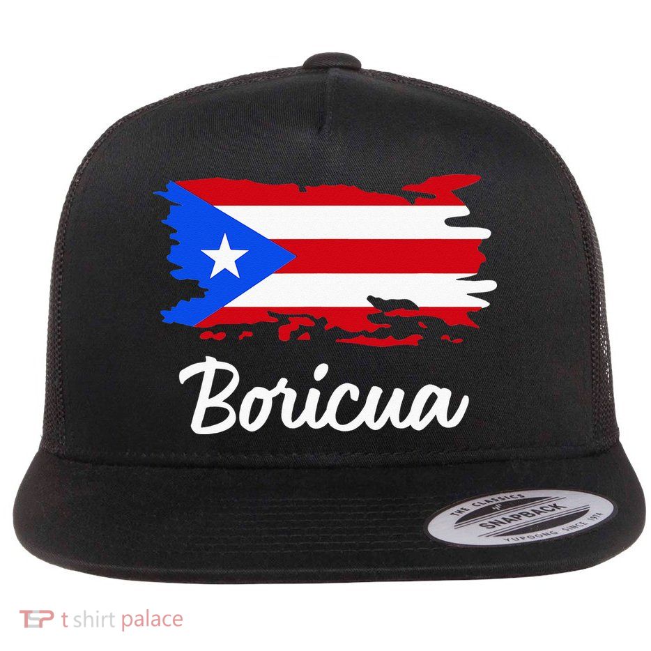 Puerto Rico Boricua Vintage Puerto Rican Flag  Flatbill Hat