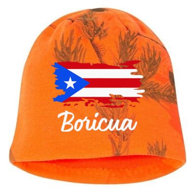 Puerto Rico Boricua Vintage Puerto Rican Flag  Kati - Camo Knit Beanie