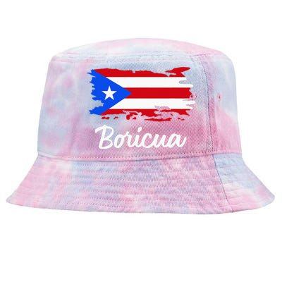 Puerto Rico Boricua Vintage Puerto Rican Flag  Tie-Dyed Bucket Hat