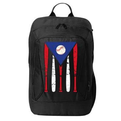 Puerto Rico Baseball Inspired By Puerto Rican Flag Vintage City Backpack