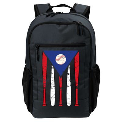 Puerto Rico Baseball Inspired By Puerto Rican Flag Vintage Daily Commute Backpack