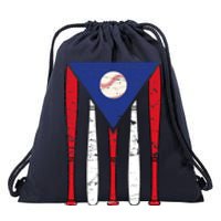 Puerto Rico Baseball Inspired By Puerto Rican Flag Vintage Drawstring Bag