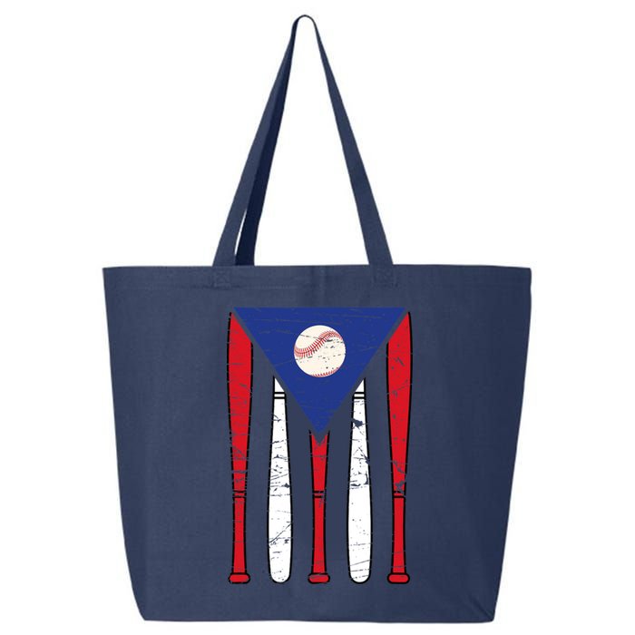 Puerto Rico Baseball Inspired By Puerto Rican Flag Vintage 25L Jumbo Tote