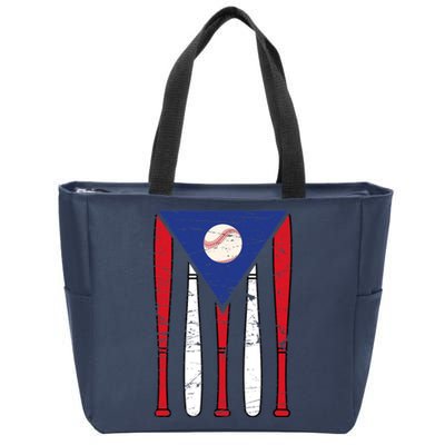 Puerto Rico Baseball Inspired By Puerto Rican Flag Vintage Zip Tote Bag