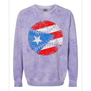 Puerto Rican Baseball Proud Boricua Flag Puerto Rico Colorblast Crewneck Sweatshirt