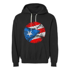 Puerto Rican Baseball Proud Boricua Flag Puerto Rico Garment-Dyed Fleece Hoodie