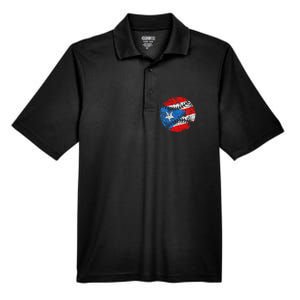 Puerto Rican Baseball Proud Boricua Flag Puerto Rico Men's Origin Performance Pique Polo