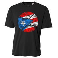 Puerto Rican Baseball Proud Boricua Flag Puerto Rico Cooling Performance Crew T-Shirt