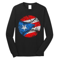 Puerto Rican Baseball Proud Boricua Flag Puerto Rico Long Sleeve Shirt