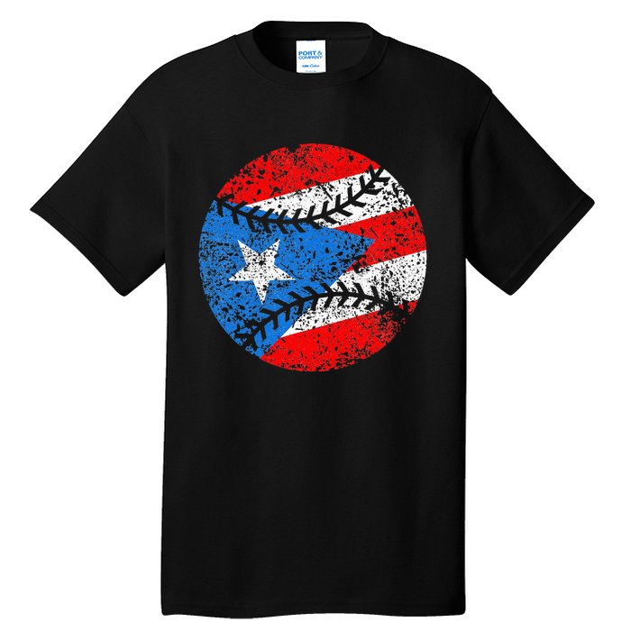 Puerto Rican Baseball Proud Boricua Flag Puerto Rico Tall T-Shirt