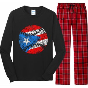 Puerto Rican Baseball Proud Boricua Flag Puerto Rico Long Sleeve Pajama Set