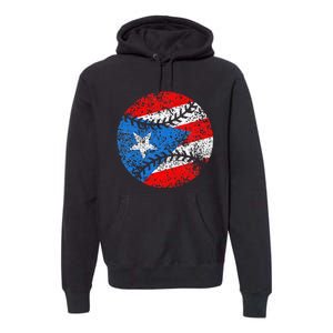 Puerto Rican Baseball Proud Boricua Flag Puerto Rico Premium Hoodie