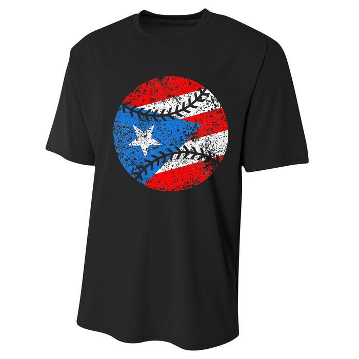 Puerto Rican Baseball Proud Boricua Flag Puerto Rico Performance Sprint T-Shirt