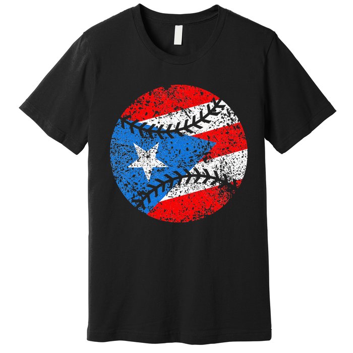 Puerto Rican Baseball Proud Boricua Flag Puerto Rico Premium T-Shirt