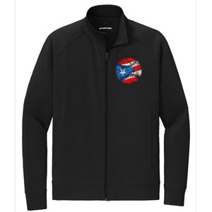 Puerto Rican Baseball Proud Boricua Flag Puerto Rico Stretch Full-Zip Cadet Jacket